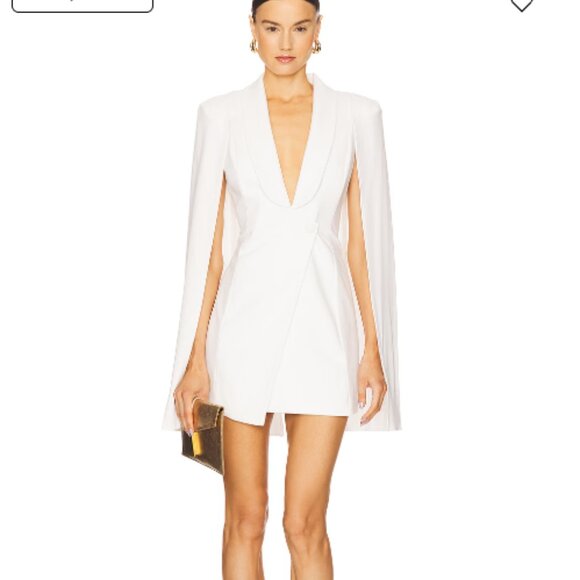 Katie May Boss Lady Cape Dress white size medium NWTs